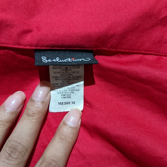 Ruched Y2K Red Flared Sleeves Blouse - Picture 4 of 4